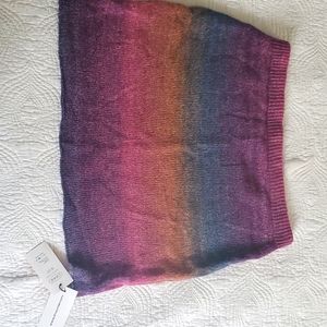 Rainbow sweater skirt.